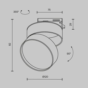 Spot LED, accesoriu pentru sinele monofazate Unity, ONDA 3000K alb