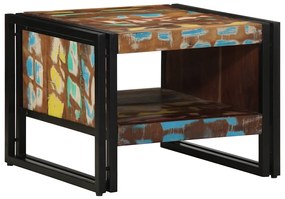 vidaXL Masuta de cafea multicolora 50x50x38 cm lemn masiv recuperat