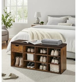 Pantofar VOREN, maro/negru