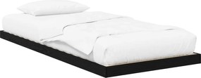 vidaXL Cadru de pat de podea Stejar Negru 100 x 200 cm Lemn compozit
