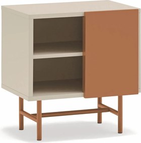 Noptieră cărămizie/bej cu rafturi cu aspect mat Nube – Teulat