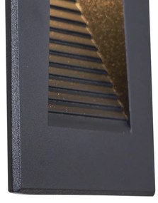 Lampă modernă de perete încastrată neagră 7cm incl. LED IP65 - Trem
