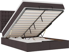 vidaXL Cadru de pat otoman cu saltea țesătură maro închis 140x190cm