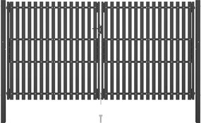 vidaXL Poartă de gard de grădină, oțel, 400x200 cm, antracit