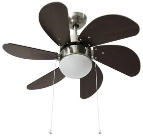 Ventilator de tavan cu iluminare, maro inchis, 76 cm Maro inchis