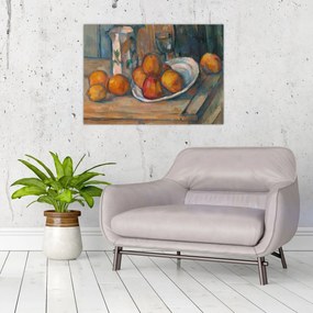 Tablou - Paul Cézanne, Still Life with Milk Jug and Fruit, reproducere (70x50 cm)