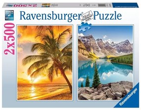 PUZZLE PLAJA SI MUNTE 2X500 PIESE - RAVENSBURGER (RVSPA00230)