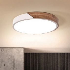 Brilagi - Plafonieră LED PILANA, 24W/230V, stejar/alb, Ø 30 cm