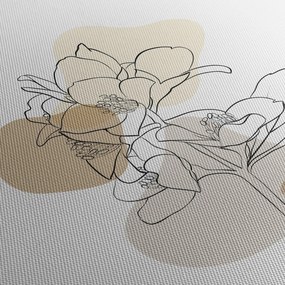 Tablou - Flori bej cu fluture N⁰1 (90x60 cm)