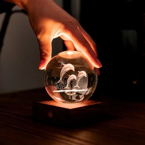 Lampă de masă cu motiv laser 3D, multe variante - Gingko Motiv: delfini