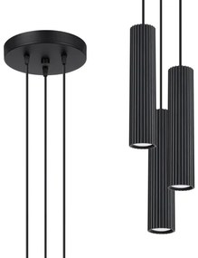 Lustră pe cablu Sollux SL.1576 KARBON 3xGU10/10W/230V negru