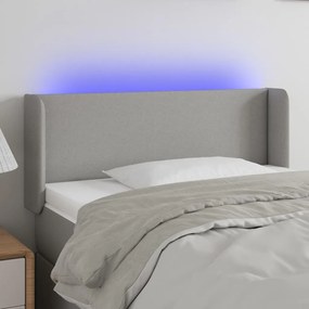 3122946 vidaXL Tăblie de pat cu LED, gri deschis, 103x16x78/88 cm, textil