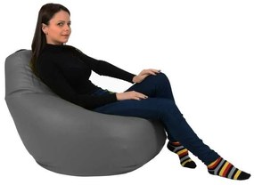 Fotoliu Nirvana Hobbit Pufrelax, Material Piele ecologica - Grey