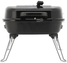 Grătar portabil cu cărbuni, negru