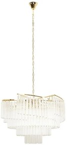 Lustra suspendata metal auriu si sticla LUMA 80