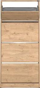 Dulap Pantofi Inalt Adore XL – Pantofar cu Adancime Slim (26 cm) pentru Hol, 4 Compartimente Rabatabile, Capacitate 24 Perechi