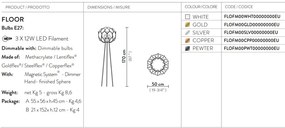 Lampadar cu trepied realizat manual Flora White