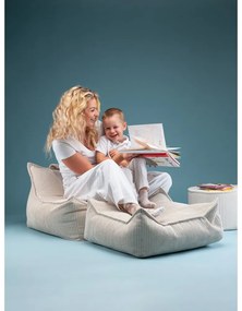 Fotoliu puf pentru copii crem cu tapițerie din catifea reiată Chair – Wigiwama