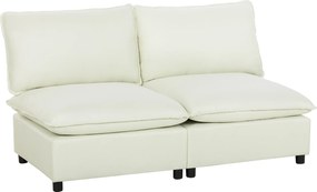 HOMCOM Canapea 2 locuri modulară, canapea de living modernă 146 cm fără brațe cu șezut larg, perne groase, crem | Aosom Romania