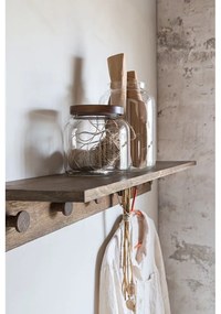 Cuier de perete maro cu raft din lemn de stejar 90 cm Showcase – Mette Ditmer Denmark