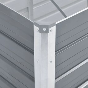 Strat inaltat de gradina, gri, 240x80x77 cm, otel galvanizat 1, Gri, 240 x 80 x 77 cm