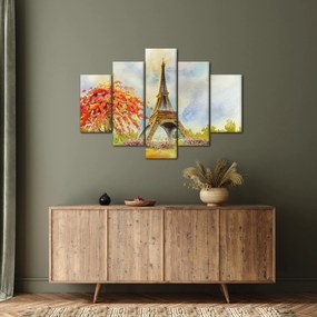 Tablou pictat cu turnul Eiffel (150x105 cm)