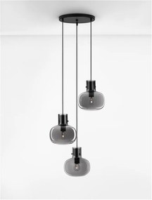 Lustra cu 3 pendule design modern CINZIA fumuriu