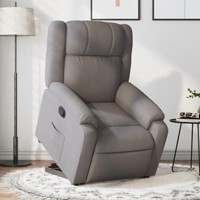 vidaXL Fotoliu rabatabil cu ridicare pe verticală, gri taupe, textil