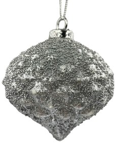 Glob de Craciun Spinner 8cm, Argintiu
