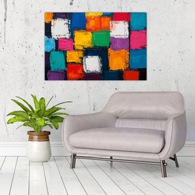 Tablou - Pictură cu pătrate colorate (90x60 cm)