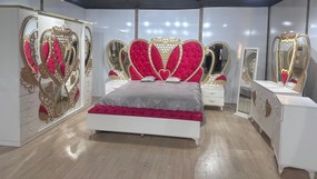 Dormitor complet Royal rosu  saltea inclusa 180x200cm