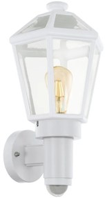 Eglo 79288 - Aplica de exterior MONSELICE cu senzor, 1xE27, 28W, 230V, IP44, alb
