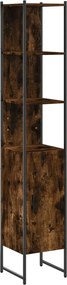 vidaXL Dulap de baie, stejar afumat, 33x33x185,5 cm, lemn prelucrat