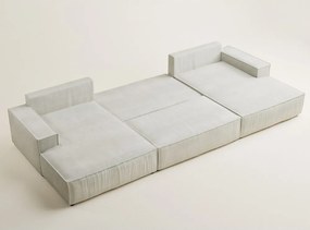 Colțar crem extensibil/cu spațiu de depozitare cu tapițerie din chenille (în formă de "U") Kyoto – Maison de Rêve