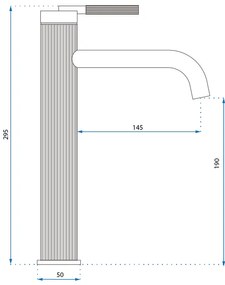 Baterie lavoar Rea Argon auriu Auriu inalta