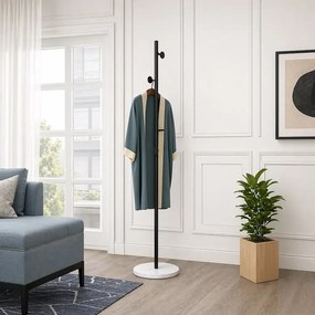 Cuier din metal ,culoare negru-alb,170x32 cm