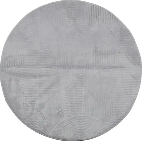 vidaXL Covor IZA aspect scandinav, cu fire scurte, gri, Ø 120 cm