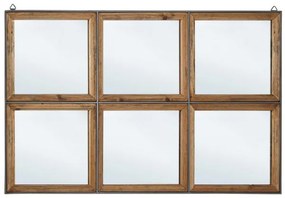 Oglinda dreptunghiulara maro din lemn de Pin, 92,5x52,5 cm, Border Bizzotto