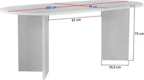 Masă de dining cu aspect de lemn de nuc 90x200 cm Sabella – Kalune Design