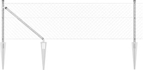 vidaXL Stâlp de gard. Argintiu 10 x 0,4 m (mesh 40 x 40 mm) Oțel