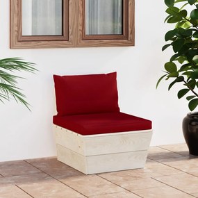 3063369 vidaXL Canapea de grădină din paleți, de mijloc, cu perne, lemn molid