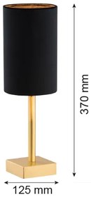 Lampă de masă ABRUZZO 1xE14/7W/230V alamă/neagră Argon 8031