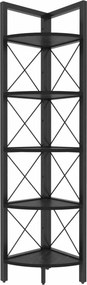 Etajera REMO, negru cu efect de marmura, PAL melaminat, 31x33x160 cm