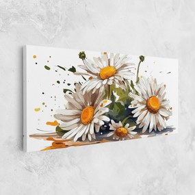 Tablou Canvas, 40x80cm, Dormitor si Living, Flori, Margarete, White Beautiful Daisy
