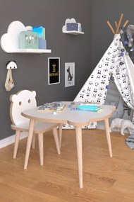 Set masa + 1 scaun copii – PAL alb, Panda