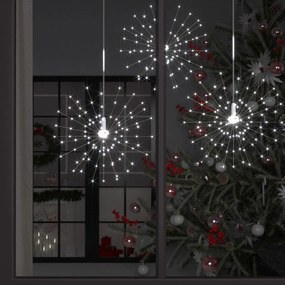 Lampi cu artificii de Craciun, 2 buc., 280 LED, alb rece, 20 cm 2, Alb rece
