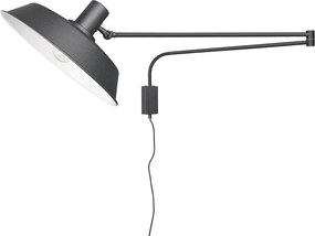 Aplică de perete negru-mat cu structură flexibilă cu alimentare la priză ø 35,5 cm Bolder – Trio