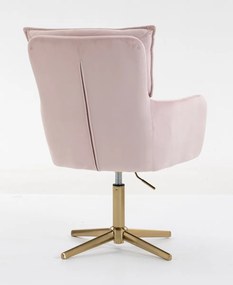 HR250CROSS Scaun Catifea Roz Pudra Bază Aurie