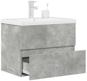 vidaXL Set mobilier de baie, 2 piese, gri beton, lemn compozit