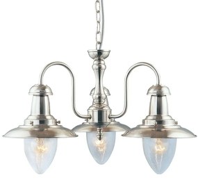 Candelabru 3 brate stil industrial vintage Fisherman II argintiu satinat